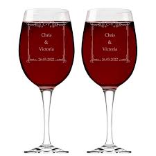Engraved Wine Glass Set Classic Frame