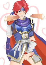 skyisfreedom, roy (fire emblem), fire emblem, nintendo, 3boys, armor, blue  eyes, cape, cum, erection, gloves, headband, male focus, multiple boys,  penis, red hair, short hair, yaoi 