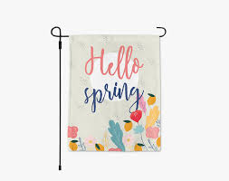Hello Spring Garden Flag Title Hello