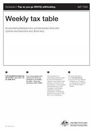weekly tax table australian taxation