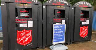 clothes banks fill up with donations