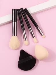 6pcs black makeup brush set combination