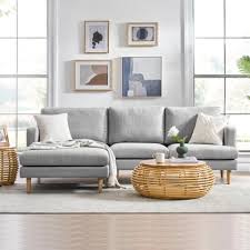 tana sectional sofa light gray left
