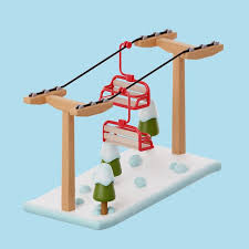 Free Psd 3d Winter Icon With Cable Car