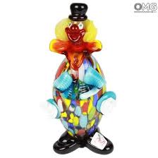 Glass Blown Clown Multicolored Glass