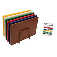 Colour Coded Chopping Board Set With Chart Metal Stand