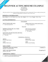 Actors Resume Template Resume For A Beginner Acting Resumes For