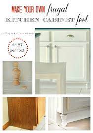 make your own frugal kitchen cabinet feet