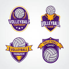 Banyak orang menikmati permainan voli sebagai pertandingan, permainan, ataupun hobi. Set Bola Voli Logo Bentuk Dengan Perisai Bola Voli Bentuk Template