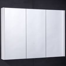 aspen 90cm 3 door white mirror cabinet