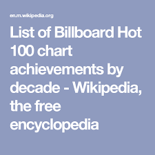 List Of Billboard Hot 100 Chart Achievements By Decade