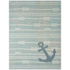 home dynamix marine anchor coastal anchor indoor outdoor area rug blue ivory 7 10 x10 2