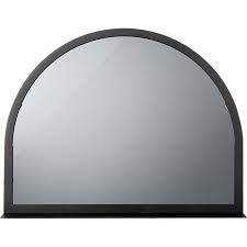 Arch Black Metal Smoked Glass Fireplace