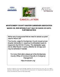 mcmga spring plant is canceled