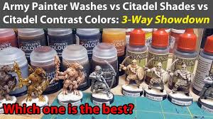 Painted using only citadel contrast paints! Army Painter Washes Vs Citadel Shades Vs Citadel Contrast Paints Youtube