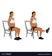 woman doing seated chair leg extensions