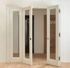 Folding Doors With Big Glass Panels Are