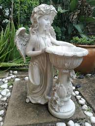 52cm Angel Bird Feeder Bath Figurine