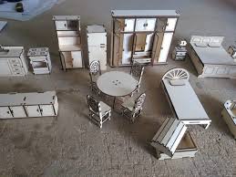 Wooden Doll House Furniture Set Dxf