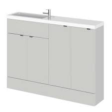 Some are floor standing whereas many are fixed to the wall to increase the floor area. Hudson Reed Gloss Grey Mist 1200mm Combination Vanity Unit Base Unit Basin Slimline Cbi425 Bathroom House