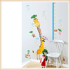 Us 6 99 Giraffe Height Chart Wall Decal Colorful Hot Sells Wall Decals Home Decorations Diy Pvc Removable Printed Wall Stickers In Wall Stickers