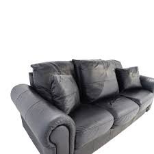 abc carpet home black leather couch
