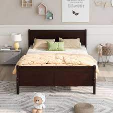 Solid Wood Sleigh Bed With Headboard