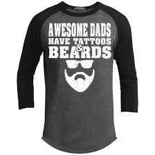 Awesome Dads Have Tattoos And Beards Vintage Fathers Day T Shirt T200 Sport Tek Sporty T Shirt