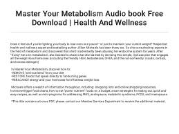 Master Your Metabolism Audio Book Free Download Health And