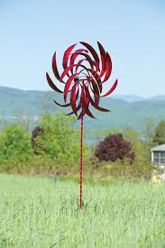 Red Pinwheel Garden Kinetic Wind