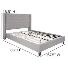 flash furniture gray queen platform bed