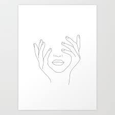 Choose from over a million free vectors, clipart graphics, vector art images, design templates, and illustrations created by artists worldwide! Minimal Line Art Woman With Hands On Face Kunstdrucke Von Nadja1 Society6