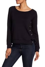 Lace Up Side Fleece Sweater