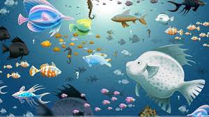 free artistic colorful fish in