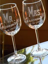 Engraved Wine Glasses Wedding Wine