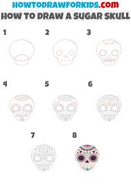 how to draw a sugar skull easy