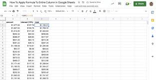 A Formula To An Entire Column In Google