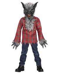 grey werewolf child costume with full