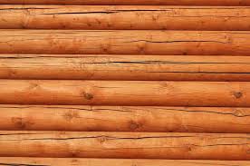 New Log Wall Background Stock Image