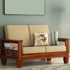 2 seater wooden sofa set