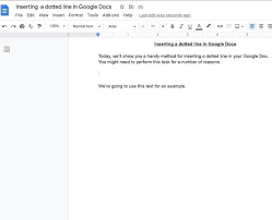 insert a dotted line in google docs
