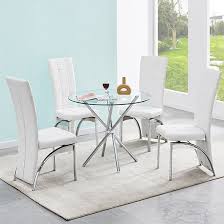 Criss Cross Round Clear Glass Dining
