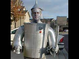 Pair the slate gray long sleeve pj top and pj bottoms with a funnel hat and plastic ax and you have the perfect tin man who can transition from trick or treating to bedtime in a snap! How To Make A Tin Man Costume From The Wizard Of Oz This Isn T Perfect I Know But I Did My Bes Tin Man Halloween Costume Tin Man Costume Tin Man