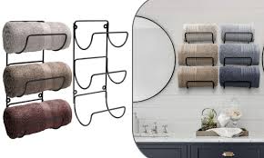 Sorbus Towel Rack Holder Set Wall Mounted Storage Organizer For Towels Washcloths Hand Towels Linens Ideal For Bathroom Spa Salon Modern