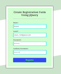 create simple registration form using