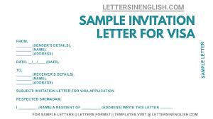 invitation letter for visa sle of