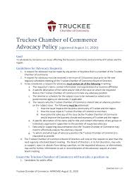 Truckee Chamber of Commerce Advocacy Policy (approved August ...