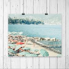 Vintage Italian Beach Print Italy Wall