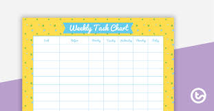 Mathematics Pattern Weekly Task Chart Teaching Resource