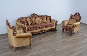 traditional red gold sofa emperador